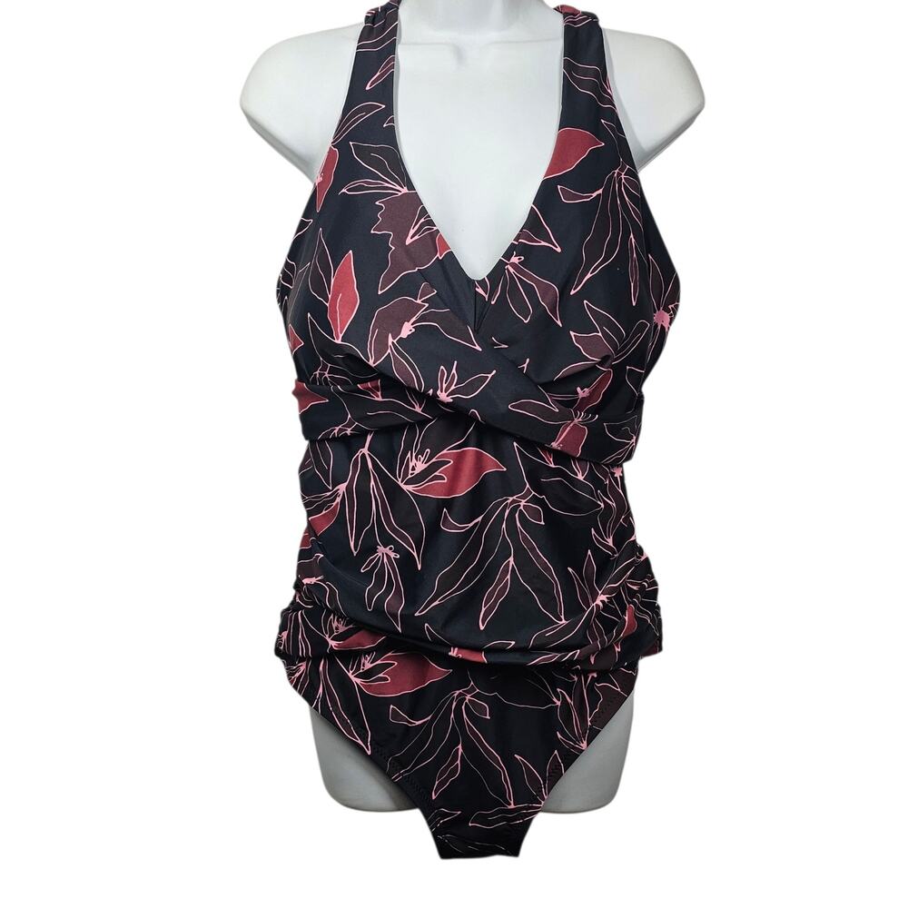 Eddie Bauer Ruched Shaping One Piece Swimsuit Size XXL0